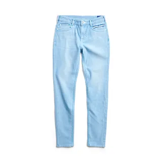 【EDWIN】女裝 JERSEY EJ2冰河玉錐形長褲(漂淺藍)