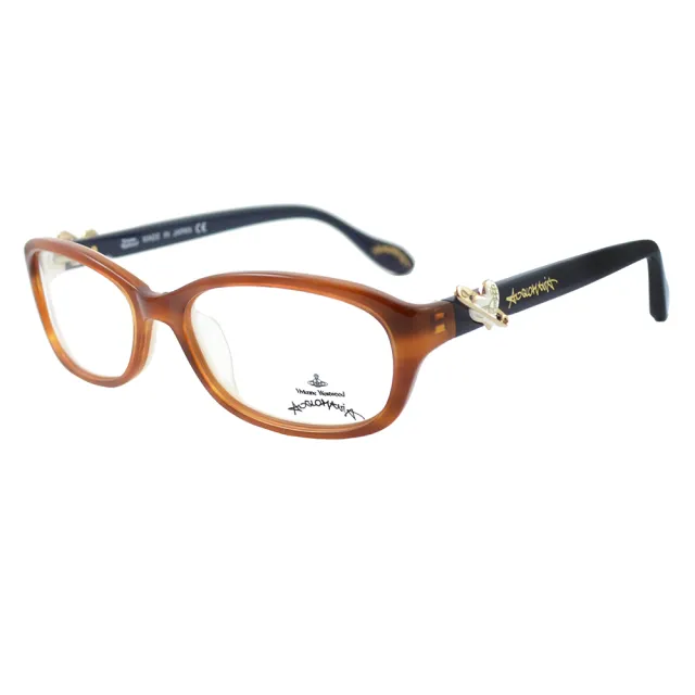 【Vivienne Westwood】光學鏡框優雅愛心LOGO造型英倫風-透咖/米白-AN259  04(透咖/米白-AN259  04)