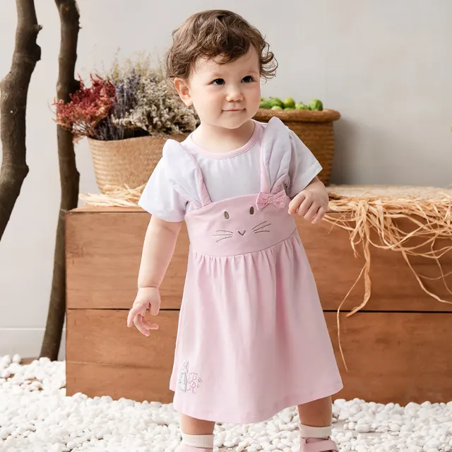 【奇哥官方旗艦】比得兔 親愛寶貝兔兔臉洋裝(1-4歲)
