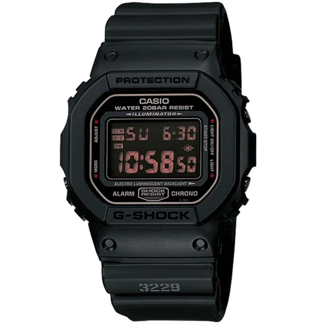 【CASIO 卡西歐】G-SHOCK 街頭時尚電子錶  禮物(DW-5600MS-1/速)