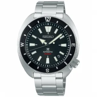【SEIKO 精工】Prospex 巨型陸龜潛水機械錶-黑x銀/42.4mm 雙12限定(SRPH17K1/4R35-04Y0D)