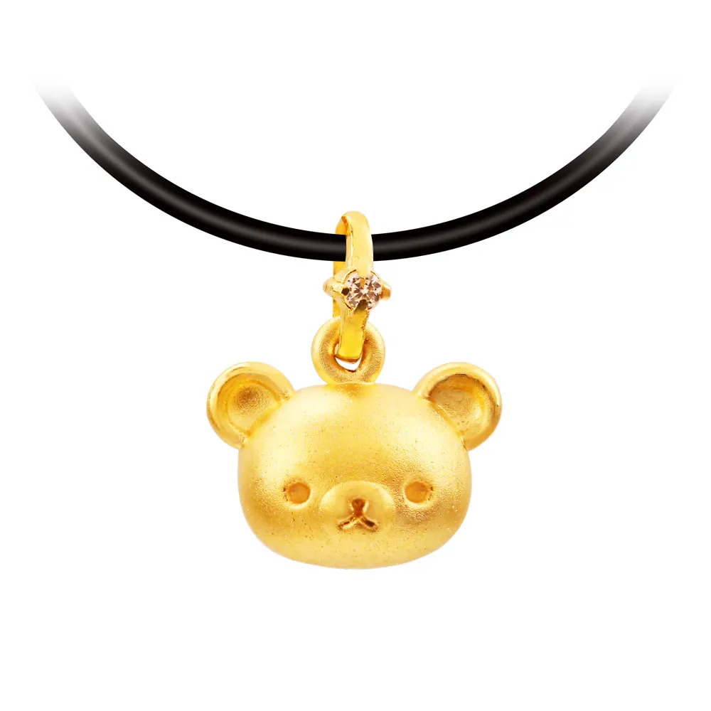 【2sweet 甜蜜約定】黃金墜子-呆萌時光-拉拉熊Rilakkuma(0.39錢±0.10錢)