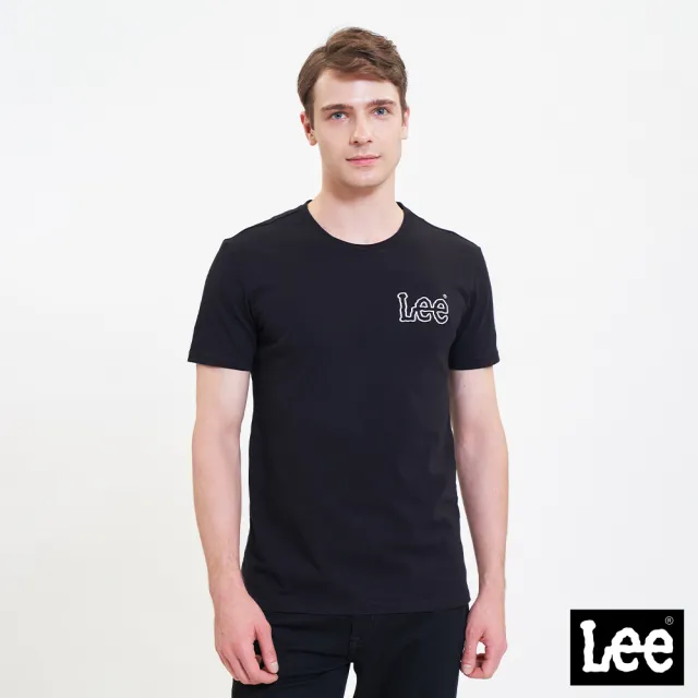 【Lee 官方旗艦】男裝 短袖T恤 / 雙色線條套印 鏤空小LOGO 共四色 標準版型(LL220227)