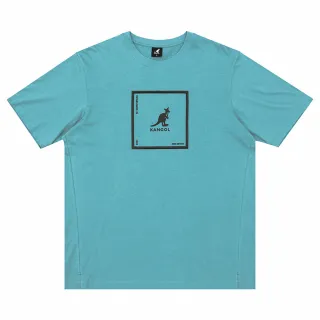 【KANGOL】短袖 短T 藍綠 方格大袋鼠LOGO 棉 休閒 男(6225102589)