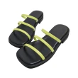 【Robinlo】率性寬楦簡約細帶低跟涼拖鞋CONNELL(黑色/綠色/米白色)