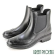 【GREEN PHOENIX 波兒德】女 雨靴 雨鞋 短靴 防水靴 防水鞋 切爾西 牛津 低粗跟(深咖、黑色)