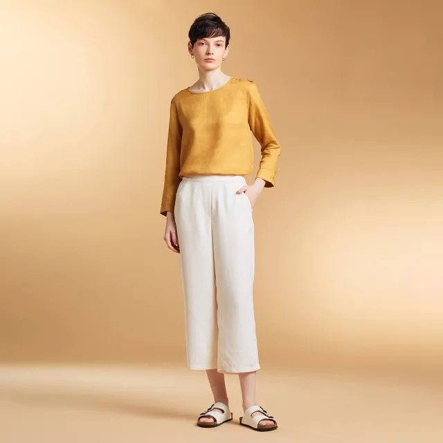 【ST.MALO】法式名伶100%亞麻沁涼調溫精品女上衣-2202WB(莓果粉/蜂蜜黃)