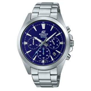 【CASIO 卡西歐】EDIFICE 三眼計時 男錶 不鏽鋼錶帶 防水100米 EFV-630D(EFV-630D-2A)
