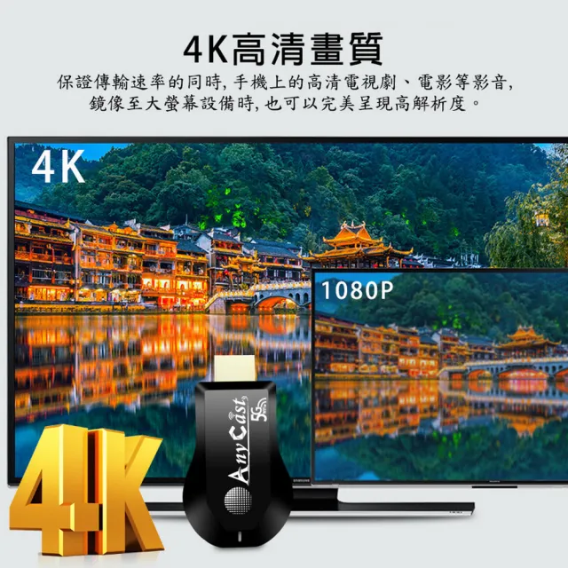【DW 達微科技】第十代尊享4K版四核心 AnyCast雙頻5G全自動無線影音鏡像器(附4大好禮)