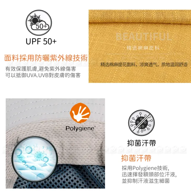 【ACTIONFOX】抗UV抗菌遮陽帽《黃》630-5273/漁夫帽/防曬帽/休閒帽(悠遊山水)