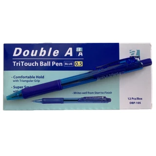 【Double A】Double A按壓式原子筆0.5mm藍/12支/盒DABP21002