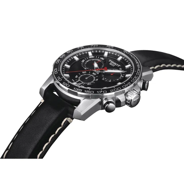 【TISSOT 天梭】Supersport 三眼計時手錶-45.5mm 送行動電源 畢業禮物(T1256171605100)