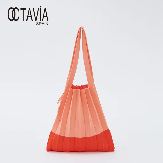 【OCTAVIA 8】優雅摺線 針織摺一摺小拎包(粉桔)