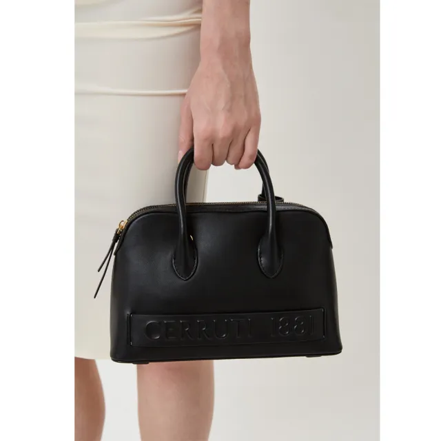 【Cerruti 1881】義大利原裝進口 頂級小牛皮手提包 CEBA04263M(黑色)