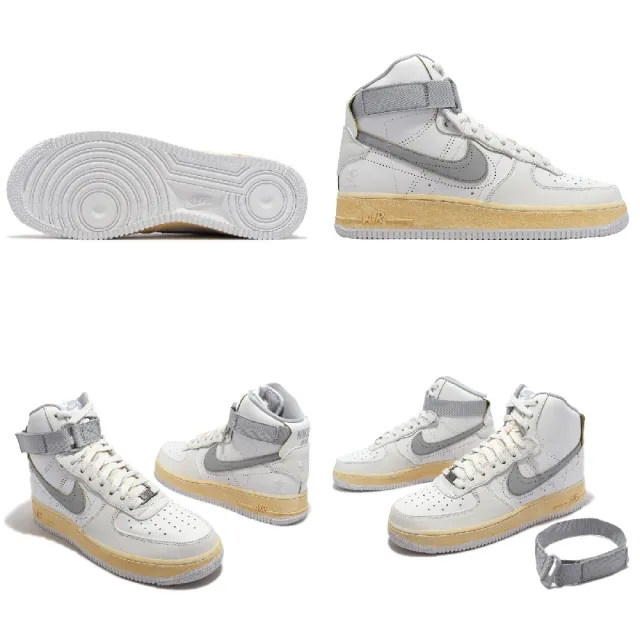 NIKE 耐吉 休閒鞋 Air Force 1 High 07 PRM 男女鞋 白 灰 仿舊中底 Fontanka(DV4245-101)