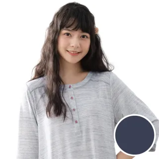 【Wacoal 華歌爾】睡衣-仕女系列 M-L透氣針織布七分袖洋裝 LWZ24221BU(復古藍)