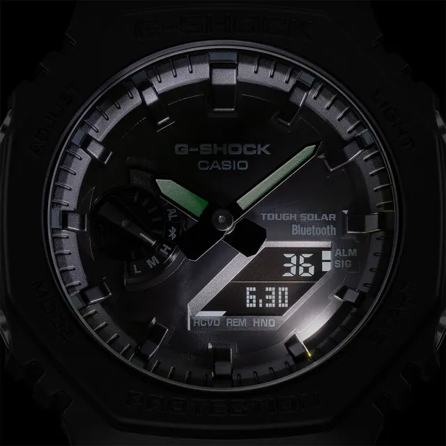 CASIO 卡西歐】G-SHOCK 極簡八角太陽能電力智慧藍牙手錶(GA-B2100-1A1