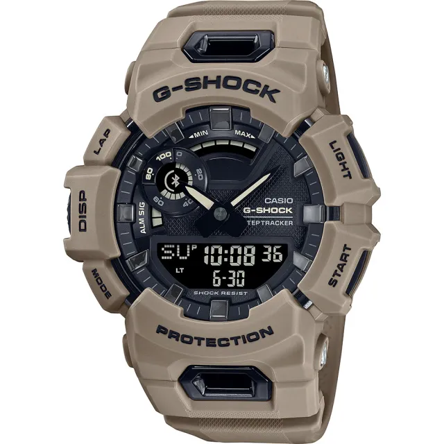 【CASIO 卡西歐】G-SHOCK 運動生活藍芽多功能手錶-卡其 開學(GBA-900UU-5A)