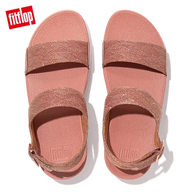 【FitFlop】LULU GLITZ BACK-STRAP SANDALS金屬亮粉造型後帶涼鞋-女(玫瑰色)