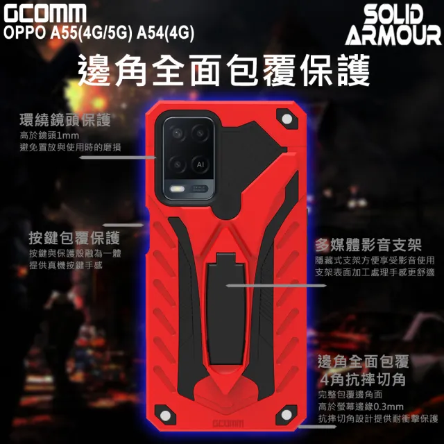 GCOMM】OPPO A55 5G/4G A54 4G 防摔盔甲保護殼Solid Armour(OPPO A55