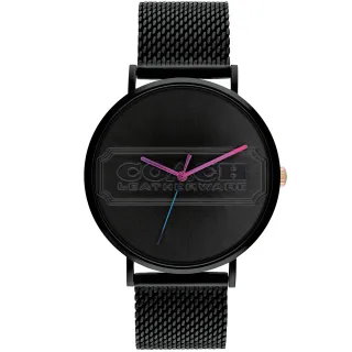 【COACH】官方授權經銷商 經典LOGO米蘭帶男錶-41mm/黑 新年禮物(14602591)