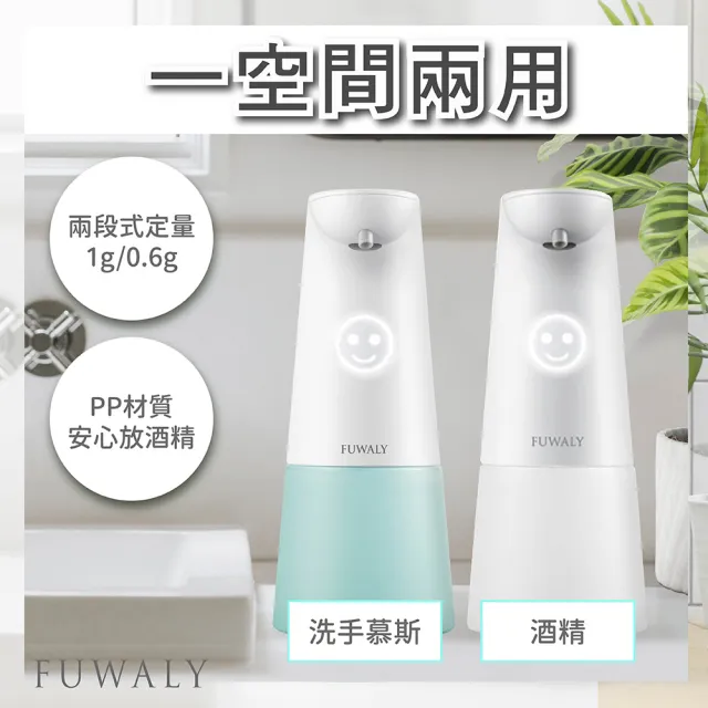 【FUWALY】微笑泡泡給皂機/洗手機-2入組 3色可選(禮物 洗手 抗菌 衛浴 慕斯)