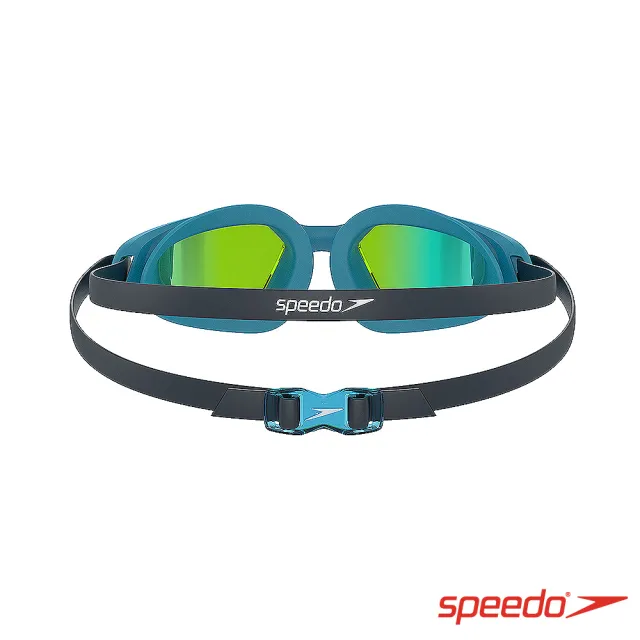 【SPEEDO】兒童運動泳鏡 Hydropulse Mirror(藍/金黃)