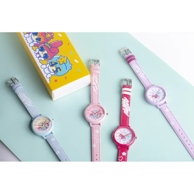 【HELLO KITTY】美樂蒂&雙子星45週年紀念手錶(紫 KT076LVWV)