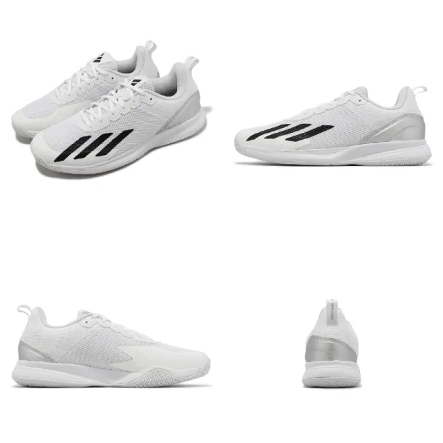 【adidas 愛迪達】網球鞋 Courtflash Speed 男鞋 白 黑 穩定 支撐 運動鞋 愛迪達(IG9538)