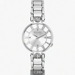 【VERSUS】VERSUS凡賽斯女錶型號VV00091(透視錶面銀錶殼銀色精鋼錶帶款)