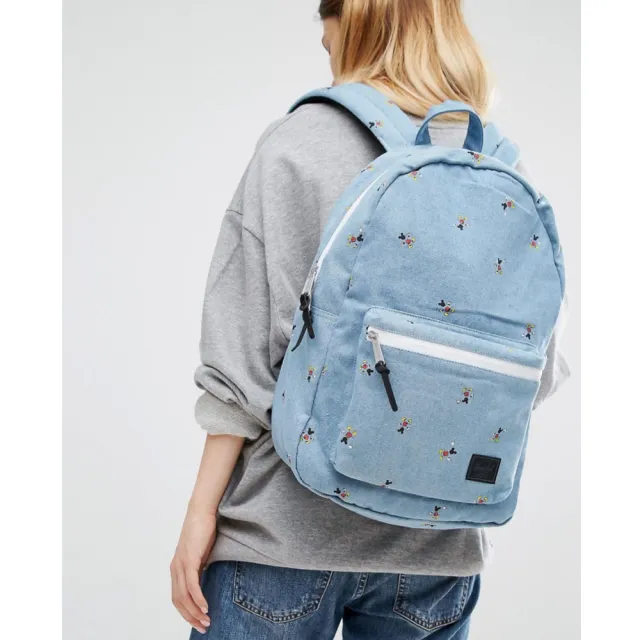 【Herschel】雙11 Settlement 迪士尼 聯名款 米奇 米奇包 水藍 藍色 丹寧 帆布 限量 書包 男女 