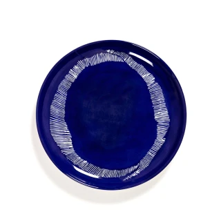 【SERAX】OTTO圓盤2入禮盒組D22.5cm-靛藍底白圈(比利時米其林餐瓷家飾)
