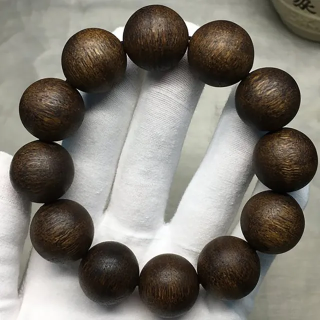 【桃花源創意工坊】文萊黑油雙面紋軟絲沉香手鍊(手鍊)