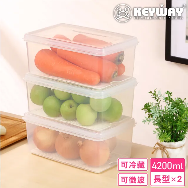 【KEYWAY 聯府】PP長型保鮮盒4號+5號+6號-4入組合(MIT台灣製造)
