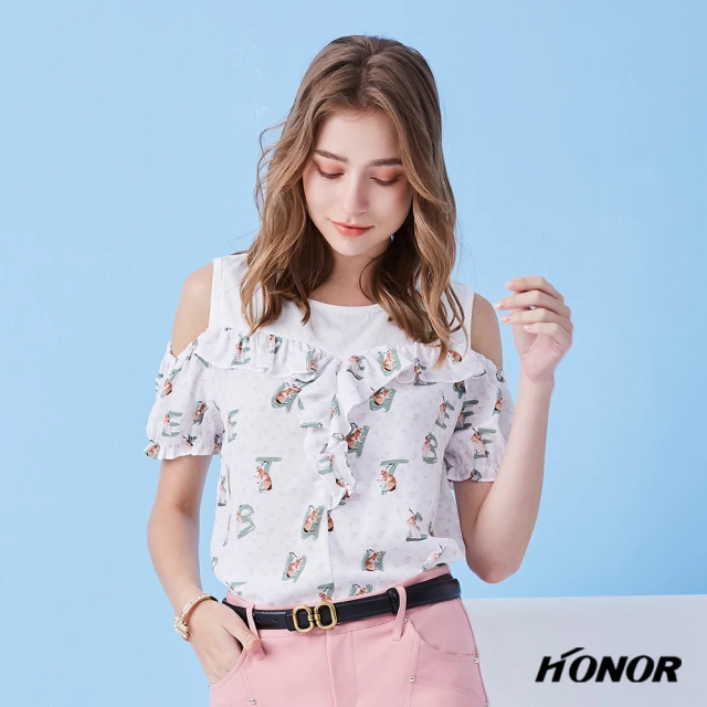 HONOR 山形屋 俏皮兔子印花上衣