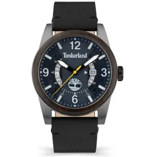 【Timberland】FERNDALE系列 美式休閒日期窗功能腕錶 霧面皮帶-藍/黑45mm(TDWGB2103403)
