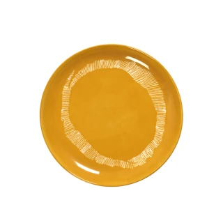 【SERAX】OTTO圓盤2入禮盒組D19cm-黃底白圈(比利時米其林餐瓷家飾)