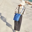 【RH】文青藍黃帆布側背手提包(乙多層收納空間 外出好輕便)