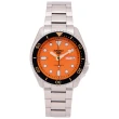 【SEIKO 精工】5號機械sport系列不鏽鋼錶帶款手錶-橘面X黑框/42mm(SRPD59K1)