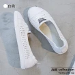 【J&H collection】百搭真皮透氣網洞懶人樂福鞋(現+預  白色 / 黑色)