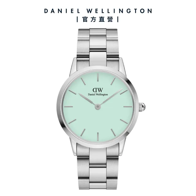 【Daniel Wellington】DW 手錶  Iconic Link Mint 36mm薄荷綠精鋼錶 粉綠錶盤(DW00100539)