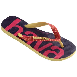 【havaianas 哈瓦仕】拖鞋 男鞋 女鞋 大LOGO 巴西 Top Logomania Mid Tech 藍黃紅 4147063-7598U(哈瓦士)