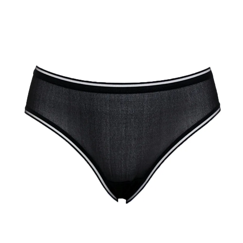 【Chlansilk 闕蘭絹】首款訂製強捻100%蠶絲中低腰內褲(黑)
