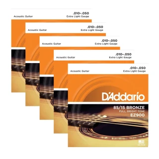 【D’Addario】EZ900 五套/組 木吉他弦 EXTRA LIGHT GAUGE 85/15 黃銅 美國製(民謠吉他弦)