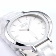 【NATURALLY JOJO】圓弧美學簡約陶瓷腕錶-白x銀框/36mm(JO96948-80F)