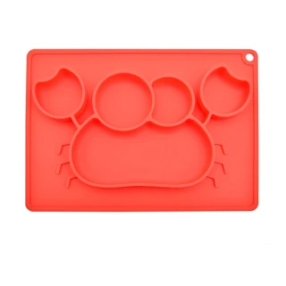 【傳佳知寶】EXPECT 兒童矽膠餐盤 螃蟹款(食品級矽膠材質)