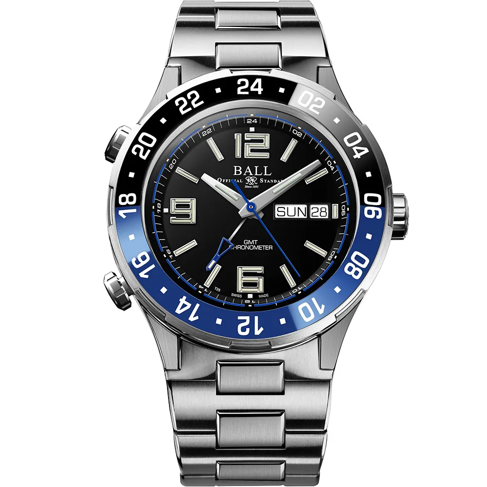 【BALL 波爾 官方授權】Roadmaster Marine GMT 瑞士天文台機械錶(DG3030B-S1CJ-BK)