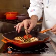 【義大利AGNELLI安利亞鍋】SLOWCOOK慢燉鑄鐵鍋系列-方形雙色鑄鐵烤盤-橙色 26x32cm