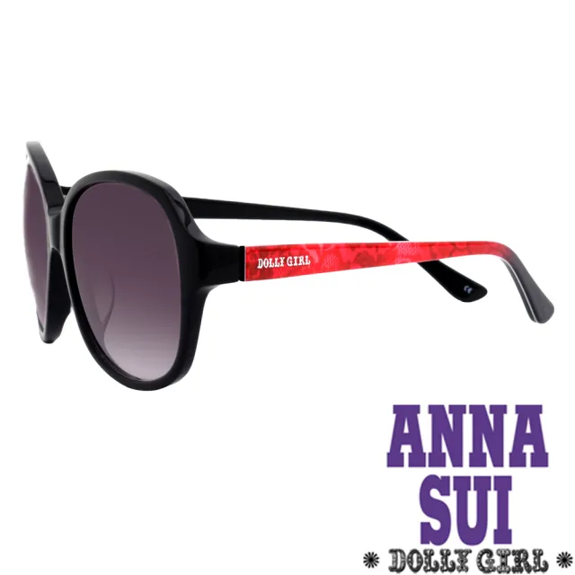 【ANNA SUI 安娜蘇】Dolly Girl系列復古印花圖騰款造型太陽眼鏡(紅 DG805-001)