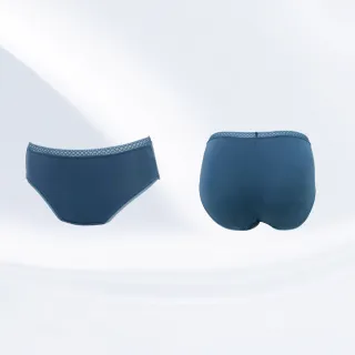 【Swear 思薇爾】Tour-Dry系列M-XXL素面中腰三角女內褲(丹寧藍)